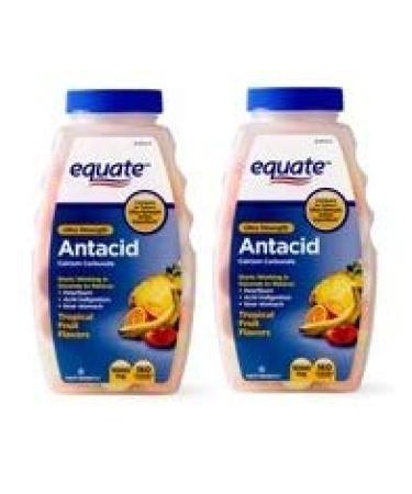 Equate Antacid Tablets Ultra Strength Tropical Fruit Flavors Chewable Tablets 1000 mg 160 Count (Pack of 2)