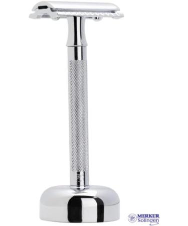 Mercury Razor Set 2381 with Stand | Premium Three-Part Wet Shaving Razor | Gloss Chrome Finish | Made in Germany - Buy Online on GoSupps.com