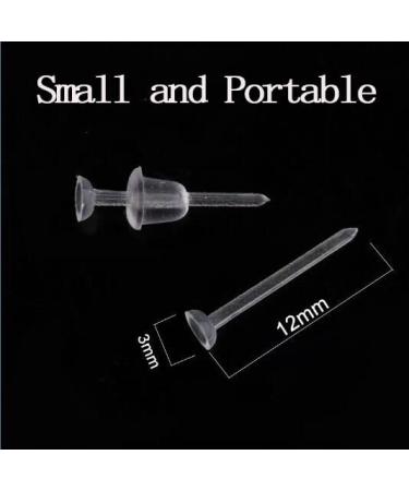 Clear Plastic Post Earrings Set - 100 Pairs Stud Earrings with Silicone Backs | 200PCS Blank Pins | Flat 3mm - Buy Online on GoSupps.com