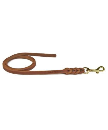 Fat leather line 1m / 1.35m / 2.20m / 3m chrome or brass without hand loop (2.20m x 15mm cognac brass hook) 2.20m x 15mm cognac brass hook