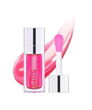 Hydrating Lip Glow Oil Hydrating & Long Lasting Plumping Lip Gloss Non-StickyTinted Lip Balm Lip for Dry Cracked Lips (Raspberry) 09-Respberry