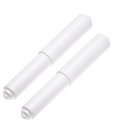 2 Pack - White Toilet Paper Holder Spring Loaded Roller Replacement