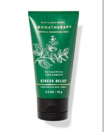Bath and Body Works Travel Size Body Care - 2.5 Oz 24 Hour Moisture Body Cream - Many Scents! (Stress Relief - Eucalyptus + Spearmint)