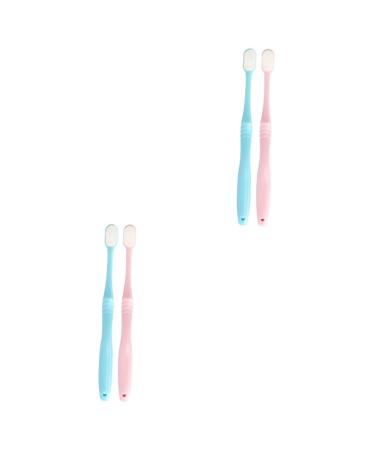 Healvian 4 pieces nano ultra -fine toothbrush travel toothbrush children's toothbrush hand toothbrush long ultra toothbrush gum care toothbrush manual manual japan pregnant woman