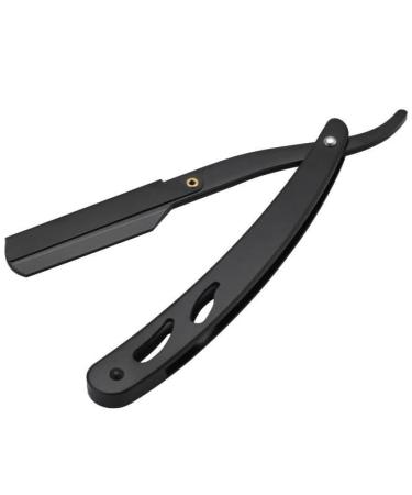 Straight Razor Men Shaving Barber Razors Manual Hair Shaver and Blades Antique Black Folding Shaving Knife Stainless Steel Straight razor Holder (black)