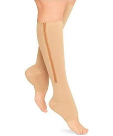 Buy Women s Zip Compression Toe Socks - Open Toe Slim Stockings for Leg Support | Black Size M - Buy Online on GoSupps.com