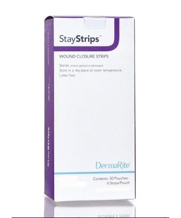 StayStrips Wound Closure Strips with Hypoallergenic Adhesive - 1/8 x 3 - Moisture and Air Permeable Conforms to Wound Edges Reduces Scar Formation Comfortable and Conformable