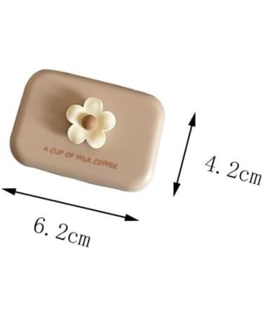 Kchycv Milk Tea Frosted Lens Case - Portable Contact Lens Container Travel Set for Women - Coffee Flower Color - Buy Online on GoSupps.com