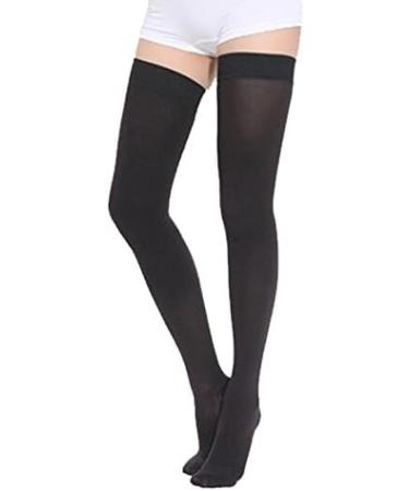 TOFLY Medical Thigh High Compression Stockings - Firm 20-30mmHg Graduated Compression Socks for Varicose Veins Edema - Closed Toe Opaque with Silicone Band Support - Black - Size L - Buy Online on GoSupps.com