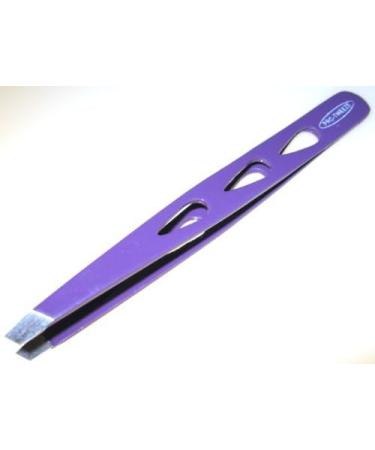 Purple Eyebrow Tweezers with Slanted Tips - 3-Hole Tear Drop Design - Buy Online on GoSupps.com