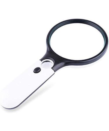 Handheld Magnifying Glass Magnifying Glass With Light 30X Handheld Large Magnifying Glass LED Illuminated Lighted Magnifier For Seniors Reading Soldering Inspection Coins Jewelry Exploring Read 90mm