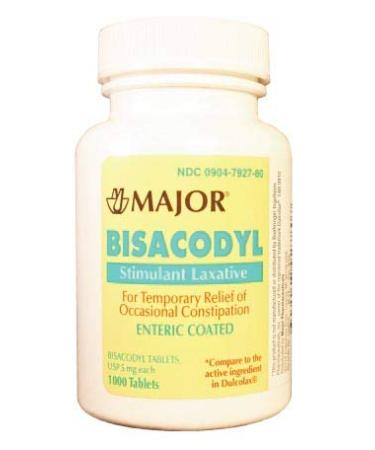 Major Bisacodyl Stimulant Laxative 1000 Tablets