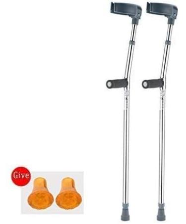 PSMPENG Forearm Crutches Adjustable Forearm crutches with swivel closed cuff (1 pair) comfortable wrist grip durable for standard and tall adults lightweight aluminum adjustable silver Lightweight Arm