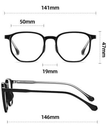 Fuqinqingoz Big Anti-Blue Light Reading Glasses - Light Computer Readers (+100) - Black Flat Lens for Eye Comfort - Buy Online on GoSupps.com