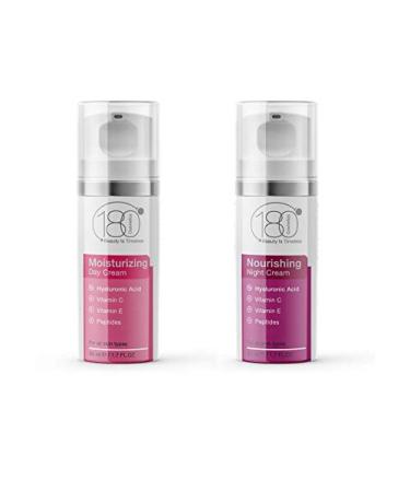 180 Cosmetics Day & Night Cream - Round the Clock Protection - Enriched with Hyaluronic Acid - Retinol - Vitamin E - Peptides - The Best Nourishing Kit