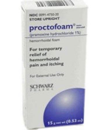 Proctofoam NS Hemorrhoidal Foam 1% 15 gm 0.53 Ounce (Pack of 1)