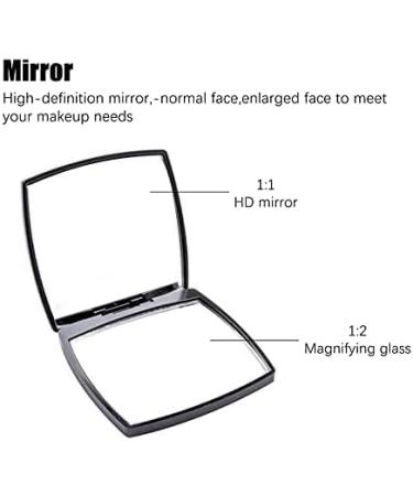 Mpowtech Folding Magnifying Square Compact Mirror - 2x Magnification, Perfect for Travel and Purses - Buy Online on GoSupps.com