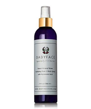 BABYFACE Hydrating Dewey Hyaluronic Acid Matrixyl 3000 Mineral Water Mist - Face Body Dry Skin Sets Make-Up 8.6oz