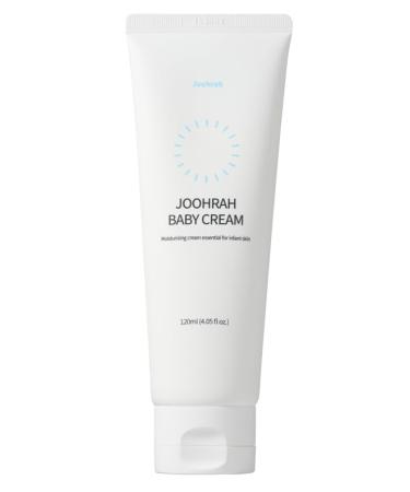 Korean Baby Skincare JOOHRAH Baby Cream (120ml) Organic Vegan Daily Moisturizing Baby Lotion for Face & Body Hydrating Soothing Sensitive Skin Fragrance-Free Shea Butter Avocado Oil EWG Verified