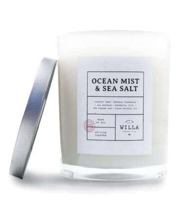 Willa Ocean Mist & Sea Salt Highly Scented Candle - All Natural Soy Wax Luxury Candles Made in The USA with Essential Oils - Best for a Home/Aromatherapy/Gift/Spa/Bathroom 9oz Jar Candle
