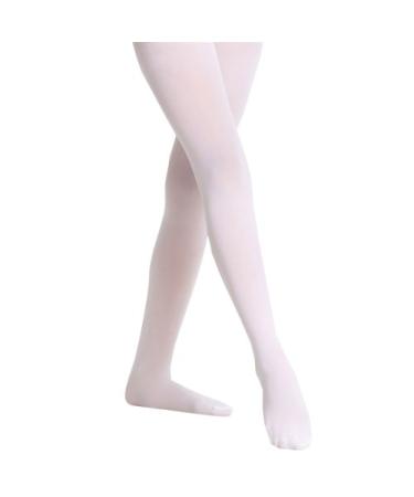 Danskin Girls' Microfiber Footed Tights Little Girls (2-6X) 4-6 White