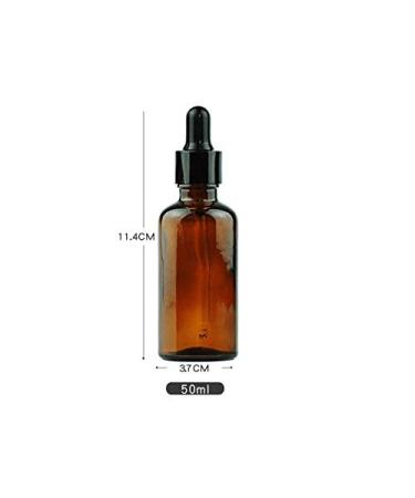 4 x 50ml Refillable Amber Glass Essential Oil Bottles with Glass Droppers - Perfect for DIY & Travel - Buy Online on GoSupps.com