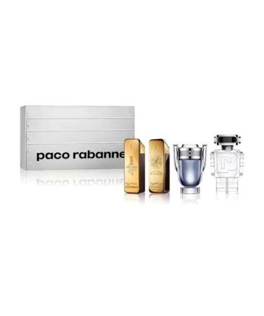Paco Rabanne 4 Pcs MINI SET For Men: ONE MILLION 0.17 Eau De Toilette + ONE MILLION 0.17 Parfum + INVICTUS 0.17 EDT + PHANTOM 0.17 EDT - Buy Online on GoSupps.com