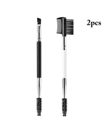 2PCS Professional Eyebrow Brush Set - Double Ended Angled Brush for Women & Girls | Portable Mascara Applicator | International Shipping Available - Buy Online on GoSupps.com
