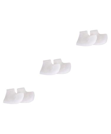minkissy 3 Pairs Silicone Gel Breathable Socks Foot Protectors for feet Heel Support Socks Insoles for Plantar Heel Insole White Heel Sleeve Heel Support for Plantar Spa