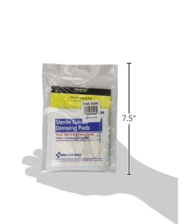 First Aid Only Sterile Gauze Dressing Pads | 3x3 | 5 Count | Pack of 6 | Fast International Shipping - Buy Online on GoSupps.com