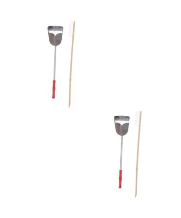 DOITOOL 4 Pcs Birdcage Brush Bird Cage Scoop Shovel Bird Brush Parrot Cage Brush Bamboo Cage Cleaner 7x9cmx2pcs Assorted Colorx2pcs