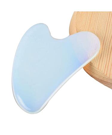 Natural Stone Triangle-Shape Guasha Board Traditional Scraper Tool for Body Spa Skin Jade Stone for Face to Lift Decrease Puffiness and Tighten Opel