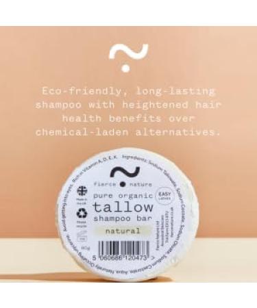 Fierce Nature Pure Organic Tallow Shampoo Bar (Unscented) 1 x 80g - Buy Online on GoSupps.com