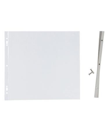 Samsill Scrapbook Expansion Refill Pages with Posts 12x12 Inches 40 Pack Super Heavyweight Clear Fits Post Bound and 3 Ring Albums Archival Safe Top Loading Acid Free