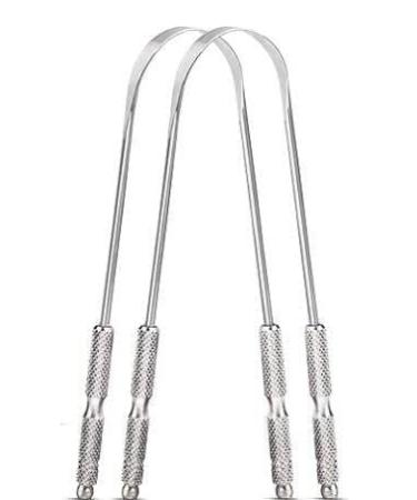 Tongue scraper for adults oral care natural tongue cleaner for fresher breath - stainless steel tongue scraper (2 pieces/pack)