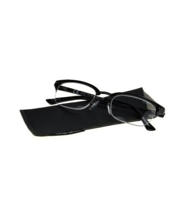 Foster Grant Warwick Men's Reading Glasses Black Faux Rimless +2.00