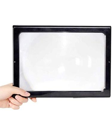 Screen Magnifier Large LED Reading Magnifier Magnifying Desktop Chest with 3 Elderly Large Rectangular Lens A4 Full Page Reader 205 * 273 * 98 mm Magnifier with LED Light
