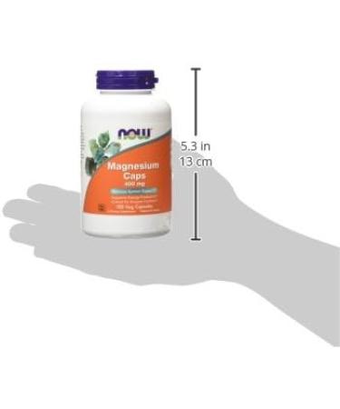 NOW Magnesium 400mg 180 Veg Capsules | Natural Muscle Relaxer & Energy Booster - Buy Online on GoSupps.com