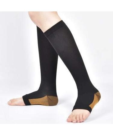 3 Pairs Open Toe Compression Socks (15-20mmHg) for Men & Women - Toeless Support Stockings (Black L/XL) - International Shipping Available - Buy Online on GoSupps.com