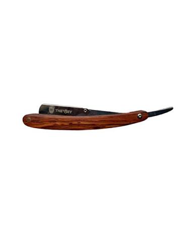 Classic razor made of stainless steel and wood in vintage style (silver)