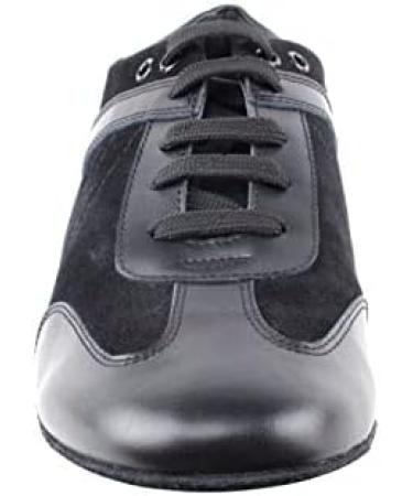 Very Fine Men's Latin Salsa Ballroom Dance Shoes SERO106BBX - Black Leather & Suede, Flat Heel, Suede Sole, Size 7.5 - Buy Online on GoSupps.com