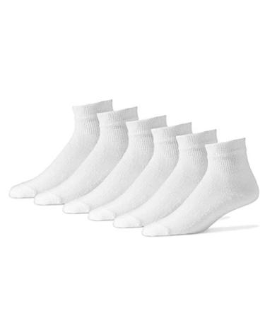 Physicians' Choice Diabetic Socks Diabetic Quarter Socks Unisex Medium White 10-13