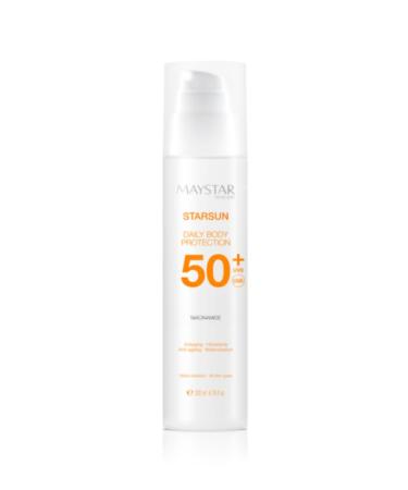 MAYSTAR MAYSTAR SKINCARE STARSUN DAILY BODY PROTECTION SPF 50+ Body sunscreen with moisturizing and anti-aging niacinamide with high UVB UVA and blue light protection.