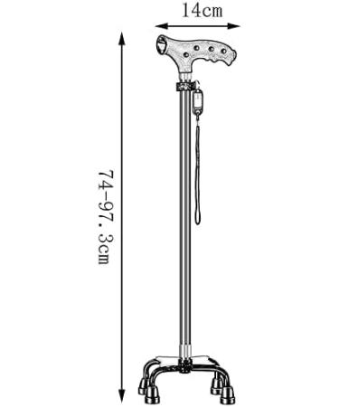 Canes Cane Elderly Crutches Aluminum Alloy Walking Stick with Light 10-Speed Expansion One Foot Four feet Big Four Foot Base Interchange 74-97.3 cm Long Elderly Supplies It's so Kind of You - Buy Online on GoSupps.com