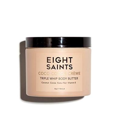 Eight Saints Coco Cocoa Creme Body Butter, Natural and Organic Body Cream With Shea Butter, Coconut Oil, and Cocoa, Intense Hydration and Nourishing Moisturizer, 4 Ounces