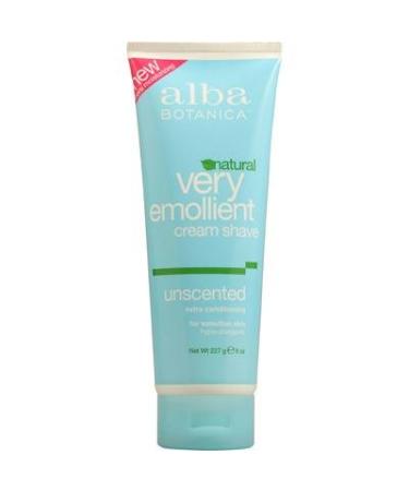 ALBA BOTANICA Shave Cream Unscented 8 Ounce (Pack of 12)