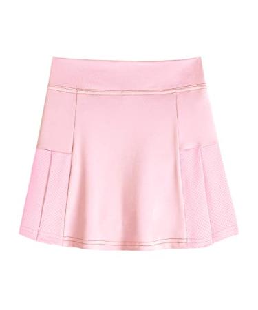 Arshiner Girl's Sport Skirts with Shorts Athletic Pleated Skort Colorful Performance Skorts Light Pink 6-7 Years
