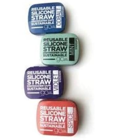 Silikids - Large Silicone Reusable Straws - Ecofriendly - Portable - 8 Straws and 8 Storage tins Included - Buy Online on GoSupps.com