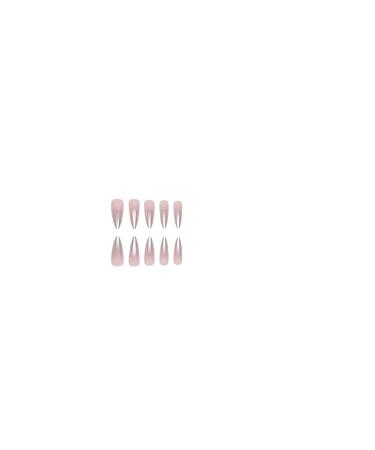 Justotry 24 Pieces Gray Stiletto Nails | Gradient French Press on Artificial Nails | Nude Almond Fake Nails for Women - Perfect for Nail Art - Buy Online on GoSupps.com