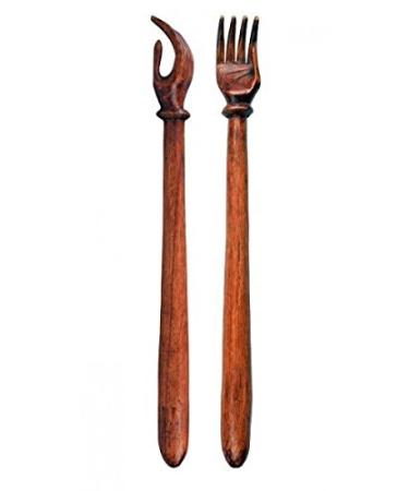 Back scratcher made of wood (Soar-Wood) carved in one piece approx. 50 cm long